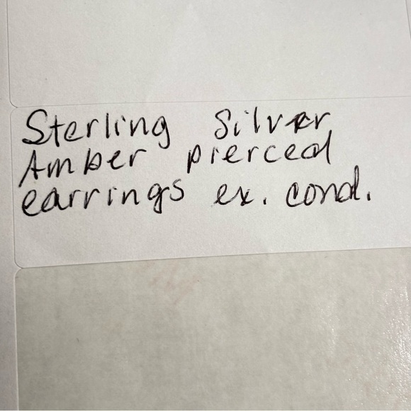 Sterling silver Amber dangle articulated pierced earrings - Picture 6 of 6